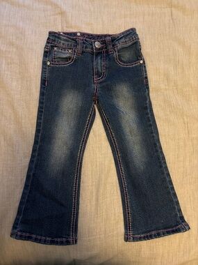 Wired Heart Girls Jeans with Floral Pockets Size 4T